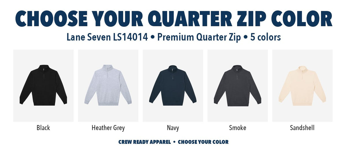 Lane Seven Premium Quarter Zip color chart