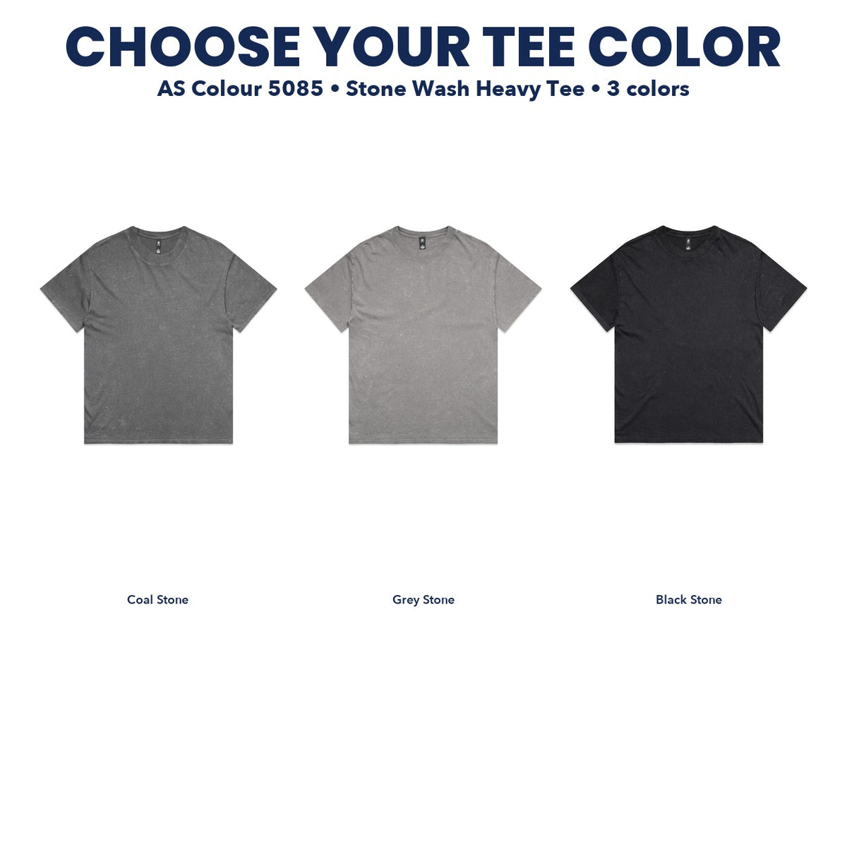 AS Colour Stone Wash Heavy Tee color chart
