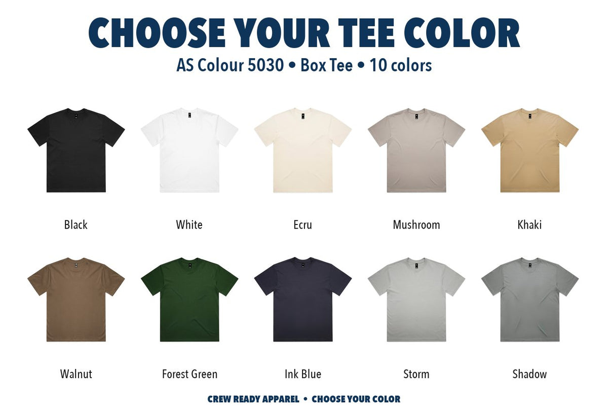 AS Colour Box Tee color chart