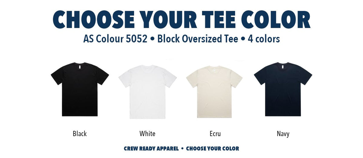 AS Colour Block Oversized Tee color chart