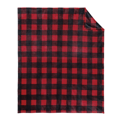 Port Authority BP31 Ultra Plush Blanket in Buffalo Plaid, open