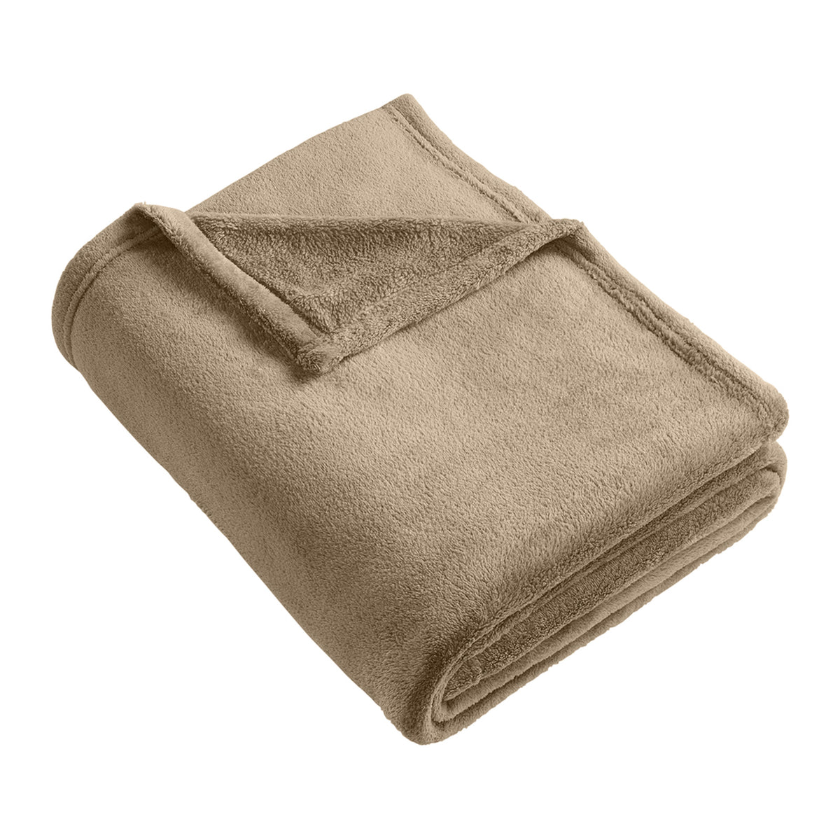 Port Authority BP31 Ultra Plush Blanket in Fawn, folded