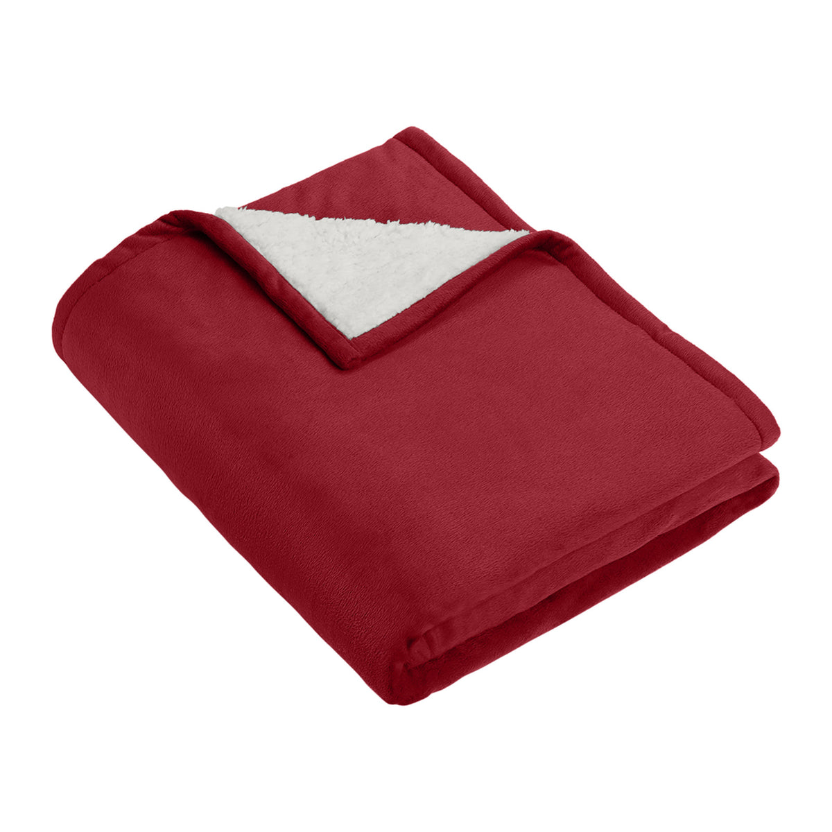 Port Authority BP40 Mountain Lodge Blanket in Red Rhubarb, folded