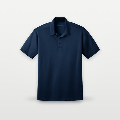 Front of a plain navy Port Authority Silk Touch Performance Polo K540