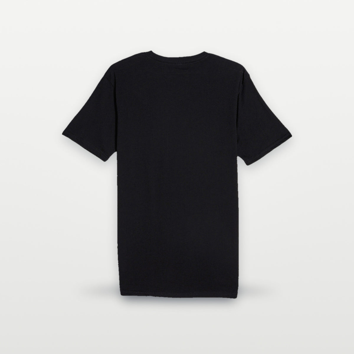 Back of a plain black Lane Seven Deluxe Tee