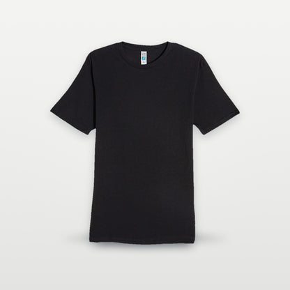 Front of a plain black Lane Seven Deluxe Tee