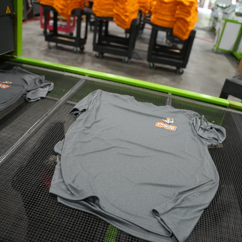 Performance tee just off the press