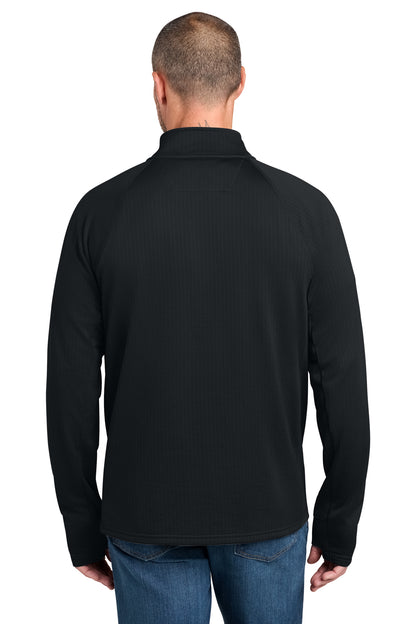 Carhartt Force Half-Zip Grid Fleece in Black, back view