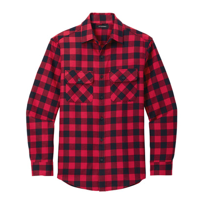 Port Authority W668 Plaid Flannel Shirt in Red Black Buffalo Check