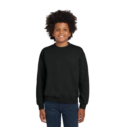 Gildan Youth Heavy Blend Crewneck with a logo