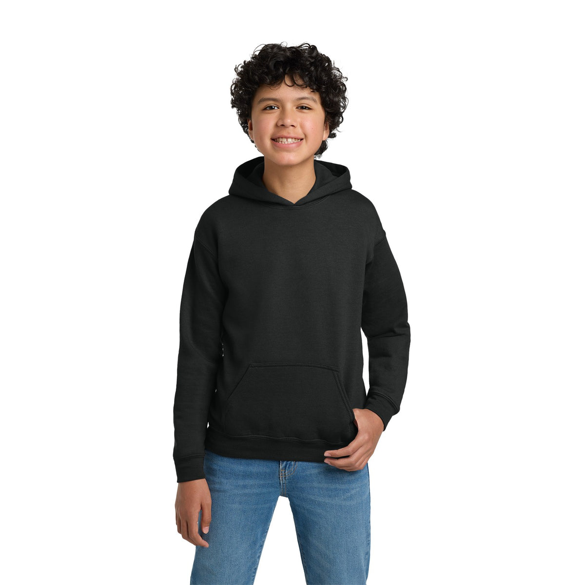 Gildan Youth Heavy Blend Hoodie with a logo