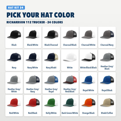 Richardson 112 hat colors, 24 colors