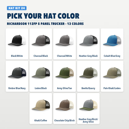 Richardson 112FP hat colors, 13 colors