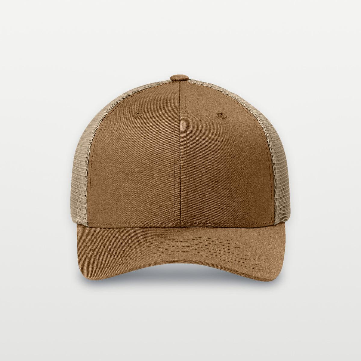Flexfit 110 Mesh trucker hat in Caramel/Khaki, front