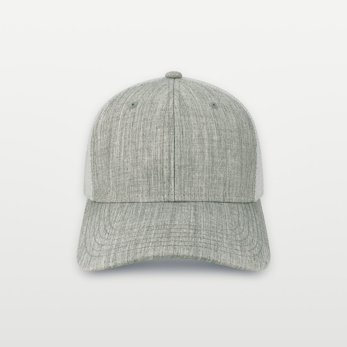 Legacy MPS trucker hat in Melange Grey/White, seen from the front
