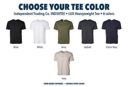 Independent Trading Co. LUX Heavyweight Tee color chart