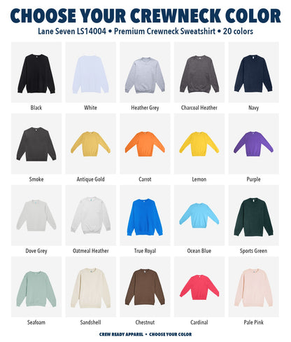 Lane Seven Premium Crewneck Sweatshirt color chart