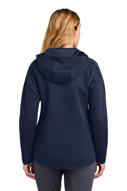 New Era Women's Double Back Full-Zip Hoodie in True Navy, back view