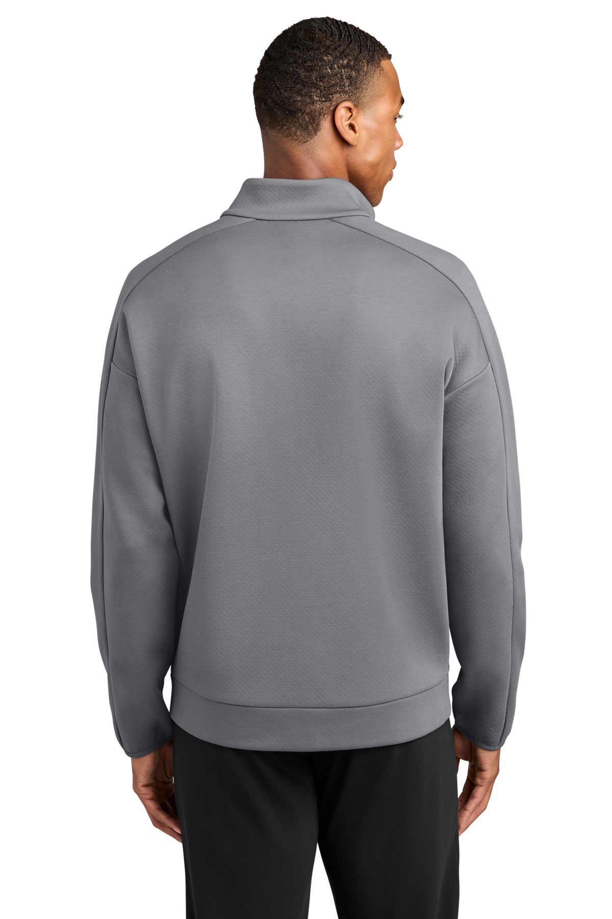 New Era Double Back Quarter-Zip in Shadow Grey, back view