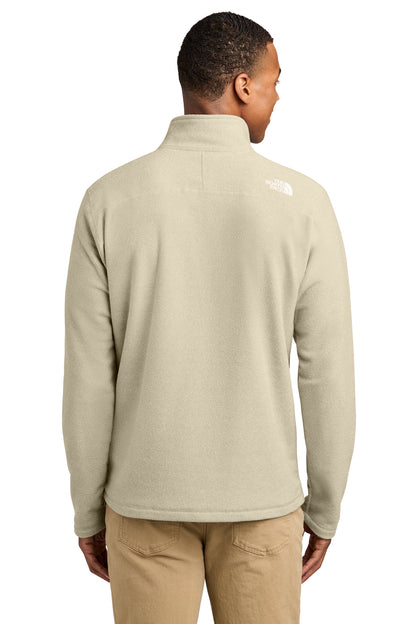 The North Face Textured Pine Grove Half-Zip in Gravel Heather, back view