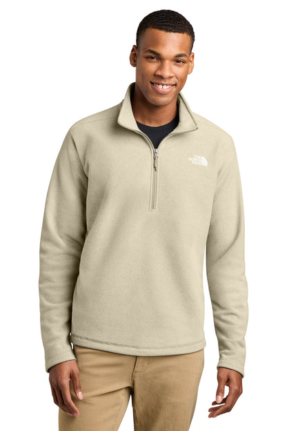 The North Face Textured Pine Grove Half-Zip in Gravel Heather, front view