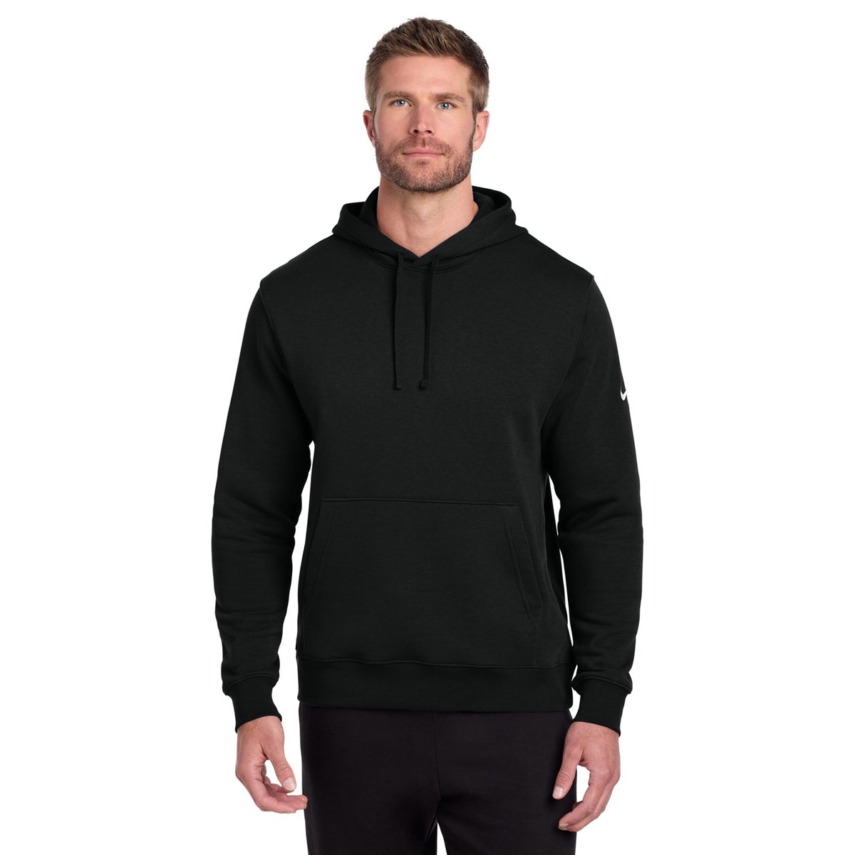 Nike Club Fleece Sleeve Swoosh Hoodie with a logo