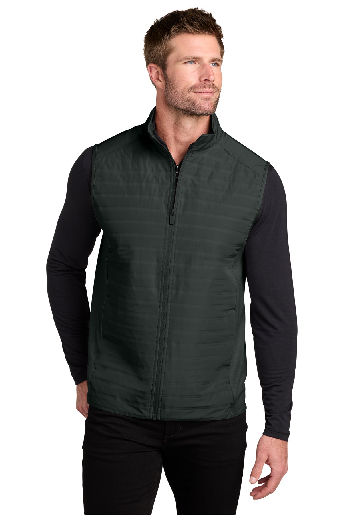 OGIO Driveline Hybrid Vest in Blacktop, front view