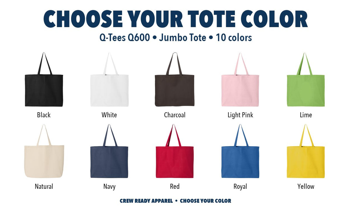 Q-Tees Jumbo Tote color chart
