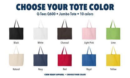 Q-Tees Jumbo Tote color chart