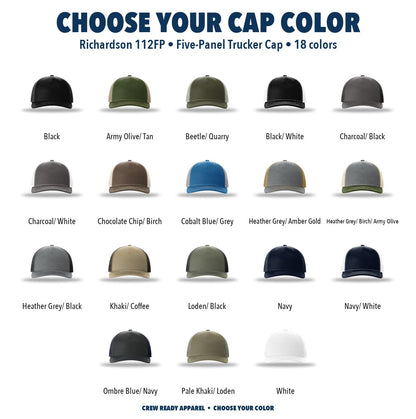 Richardson Five-Panel Trucker Cap color chart