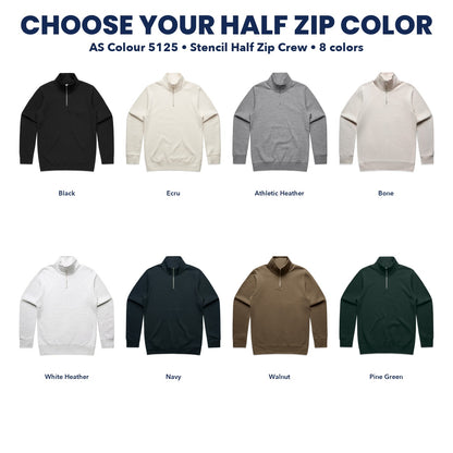AS Colour Stencil Half Zip Crew color chart