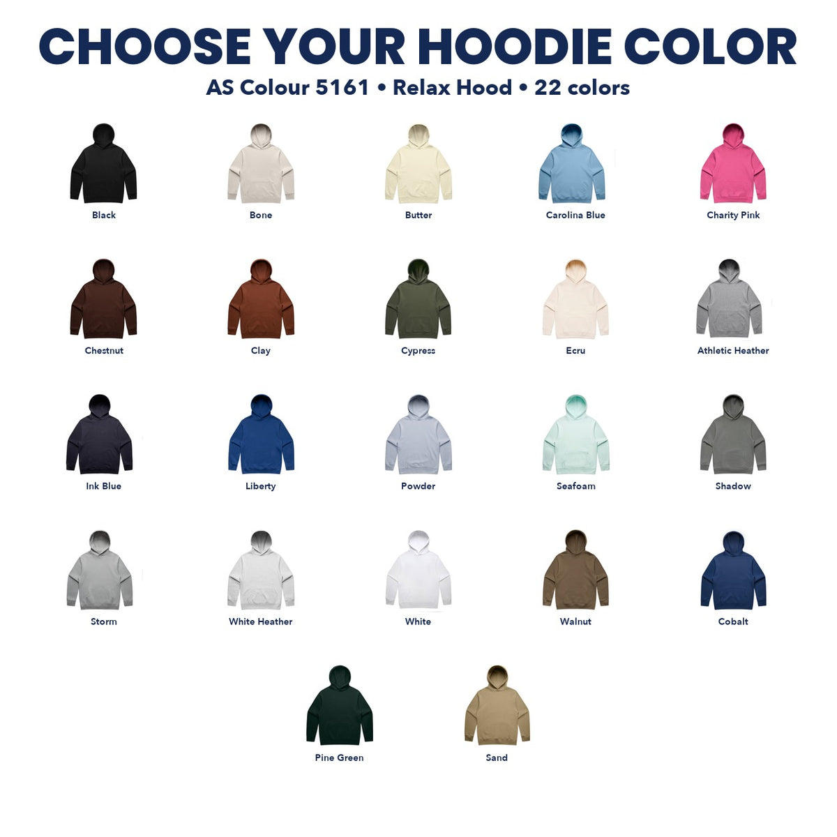 AS Colour Relax Hood color chart