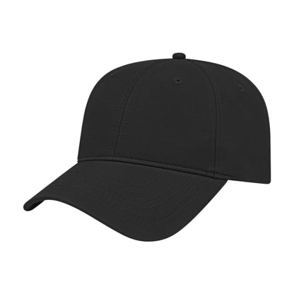 Blank black Cap America i8522 Premium Athletic Cap, three-quarter side view