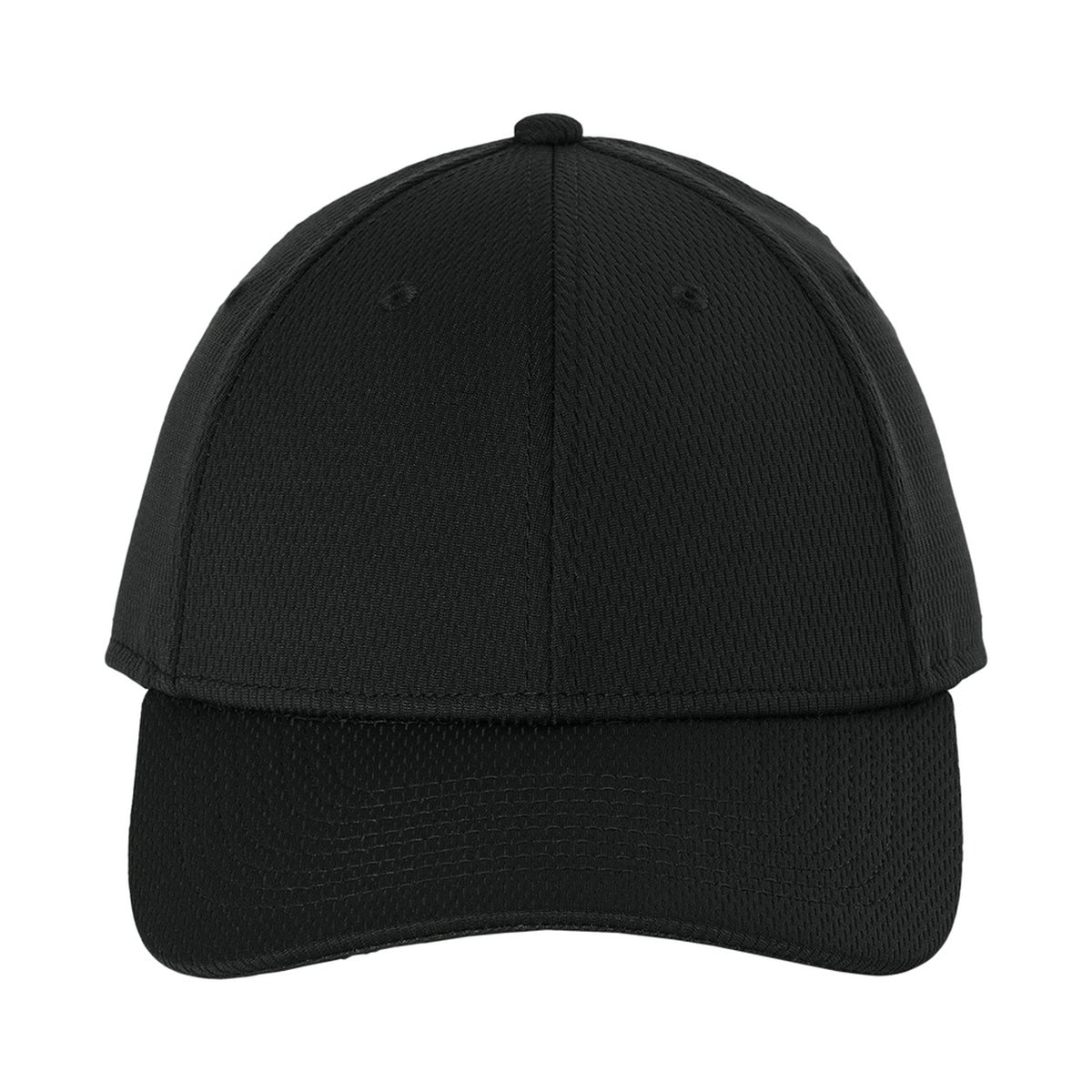 Blank black New Era NE209 Performance Dash adjustable cap, front view