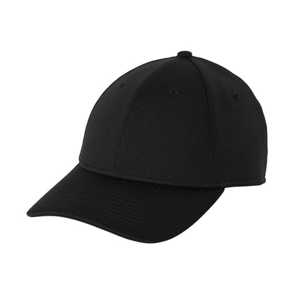 Blank black New Era NE209 Performance Dash adjustable cap, three-quarter side view