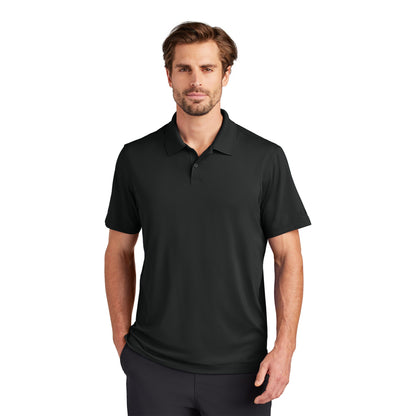 Man wearing a black (Blacktop) OGIO OG170 Regain polo, front view