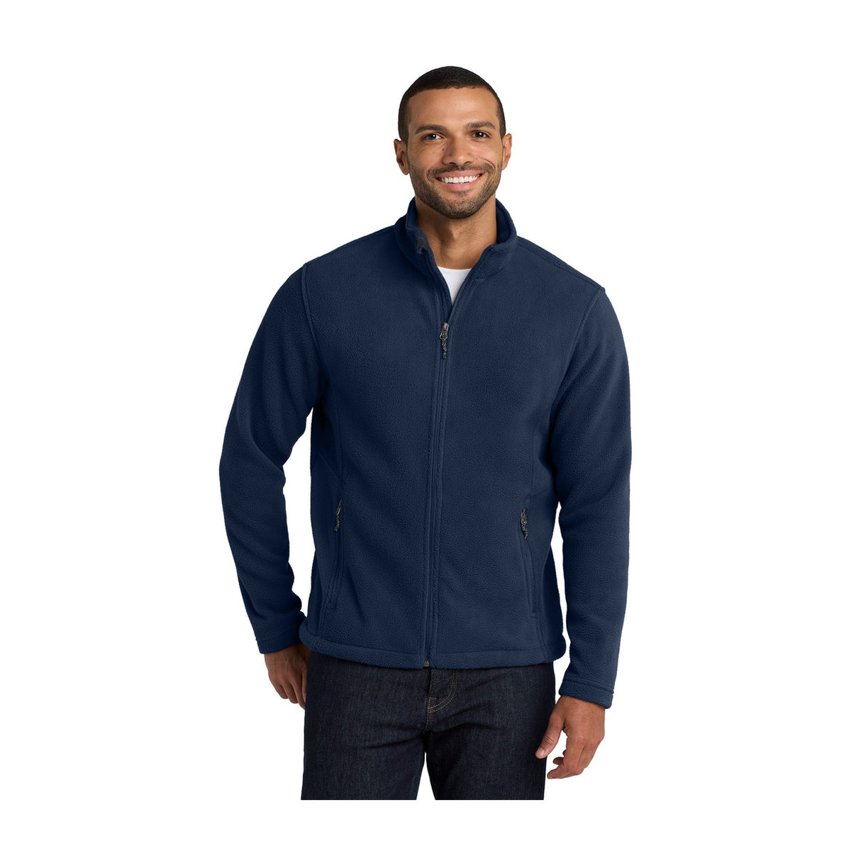 Port Authority F217 Value Fleece Jacket in True Navy with an embroidered logo
