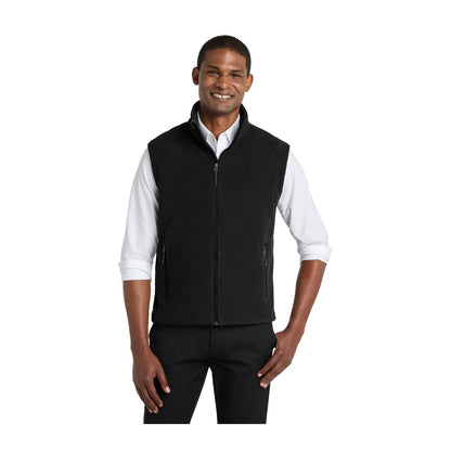 Port Authority F219 Value Fleece Vest in Black with an embroidered logo