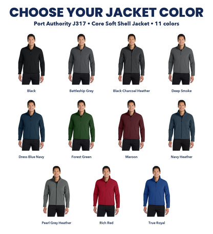 Port Authority J317 Core Soft Shell Jacket color chart, eleven colors