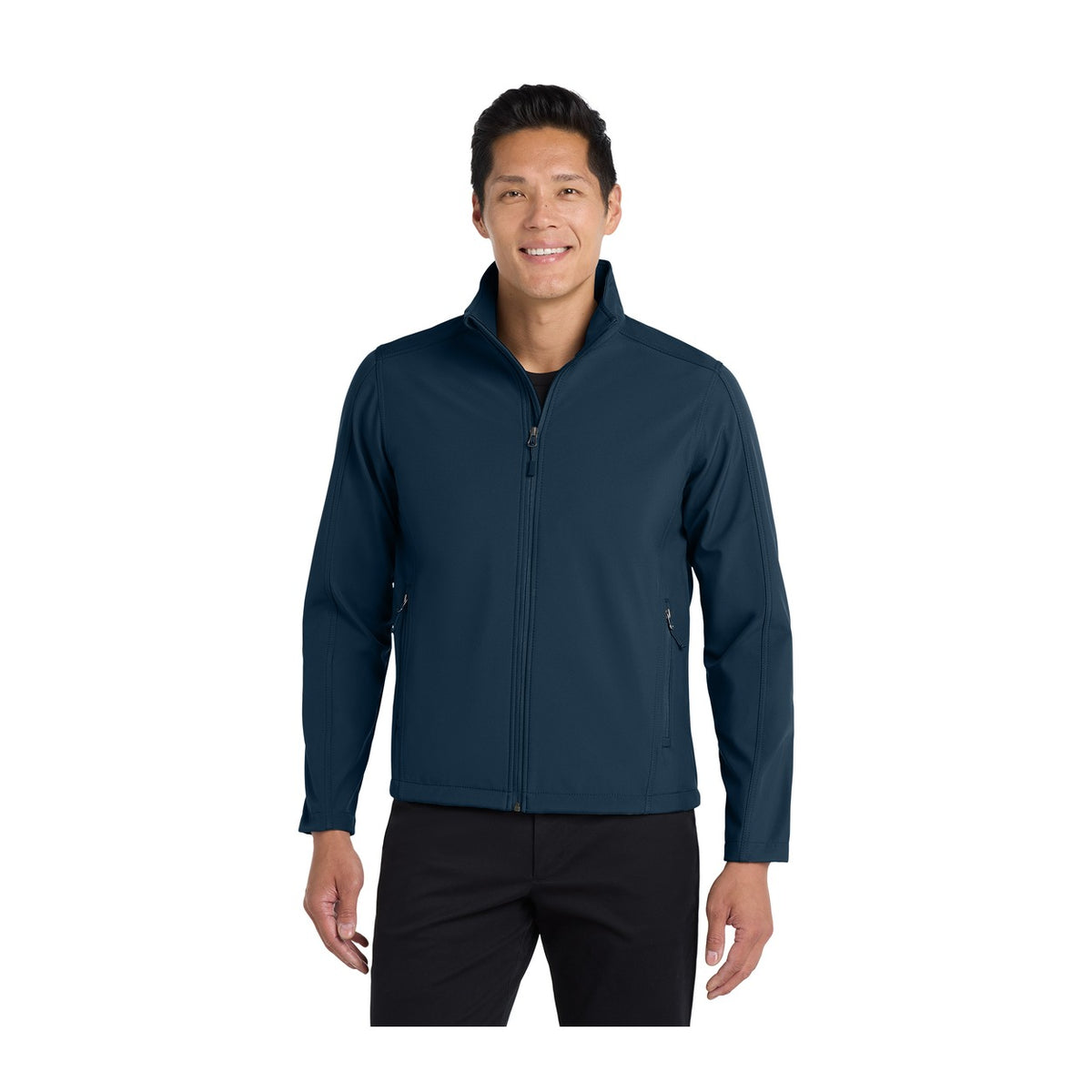 Port Authority J317 Core Soft Shell Jacket in Dress Blue Navy with an embroidered logo