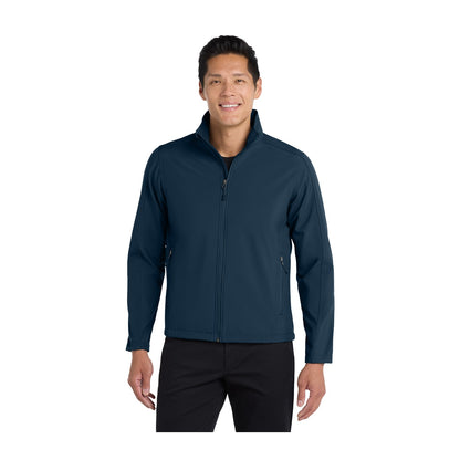 Port Authority J317 Core Soft Shell Jacket in Dress Blue Navy with an embroidered logo