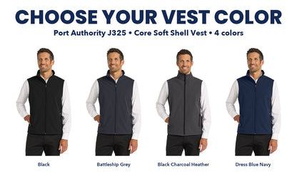 Port Authority J325 Core Soft Shell Vest color chart, four colors