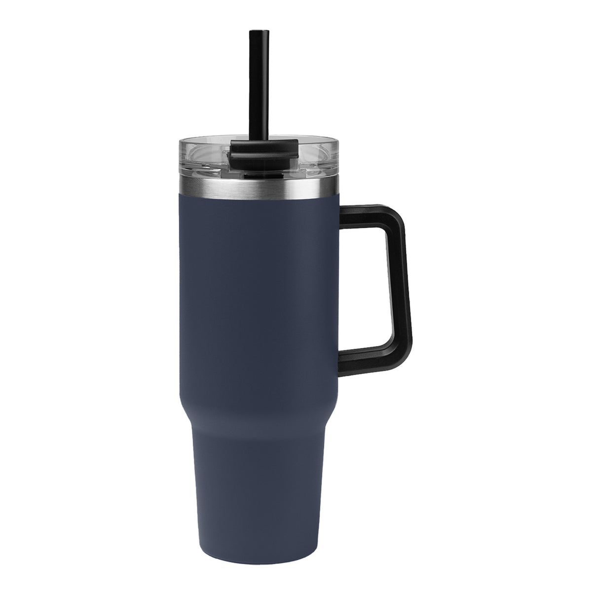 40 oz Intrepid stainless steel tumbler with handle and straw in Navy